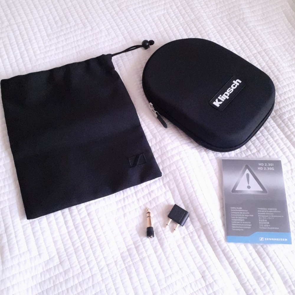 Like New Klipsch Case & Sennheiser Pouch + Extras